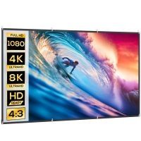homcom pantalla de proyector manual 120 pulgadas formato 169 blanco
