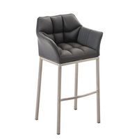 dudeco taburete alto damaso 4 piel sintetica cromado gris
