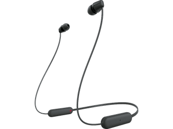 Auriculares inalámbricos - Sony WI-C100B, Micrófono, 25 horas de batería, Asistentes voz, Bluetooth, Negro