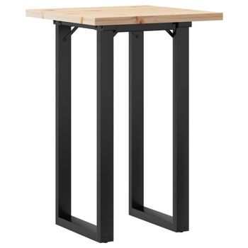 Mesa De Comedor Marco O Madera Maciza Pino Y Acero 50x50x75,5cm Vidaxl