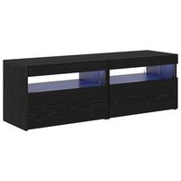 mueble de tv con led 2 pcs roble negro 60 x 35 x 40 cm vidaxl