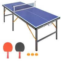 mesa de ping-pong - deporte interior y exterior - mdf y metal - azul 1524x6604x6604cm