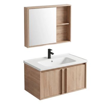 Conjunto De Muebles De Baño Con Lavabo Gama Beige T25023 Bxm 80cm