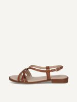 caprice sandal brown made of leather with block heel size 40