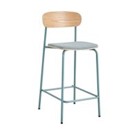 lote de 2 sillas de bar de tela y metal 66 cm - verde de agua