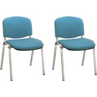 pack 2 - sillas de confidente iso chasis acero cromado - tapizado turquesa