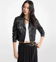michael kors para mujer mt620lkl4k chaqueta de cuero fx tachonada negro 36 casual poliester