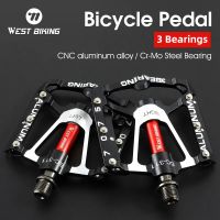 pedales de bicicleta west biking mtb ultraligeros cnc aleacion de aluminio antideslizantes pedales planos de bicicleta de carretera ciclismo pedales de bicicleta de 3 rodamientos bmx