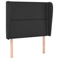 cabecero con orejas de cuero sintetico negro 93x23x118128 cm