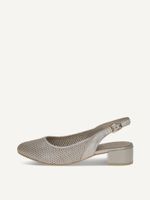 caprice sling pumps brown made of leather with block heel size 37