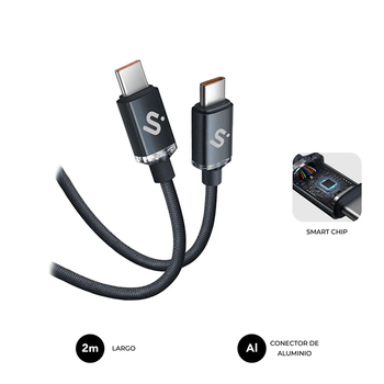 CABLE SUBBLIM OPTIMUS 60W C-C 2M BLACK