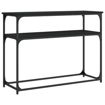 Mesa Consola | Mesa De Entrada | Mesa Auxiliar Madera De Ingeniería Negra 100x35,5x75 Cm
