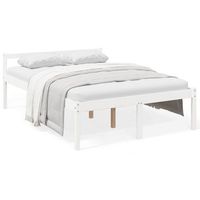 cama senior sin colchon madera maciza de pino blanco 140x190 cm vidaxl