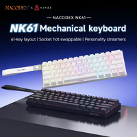 ajazz nk61 teclado mecanico para juegos por cable 60 rgb intercambiable en caliente 61 teclas interruptor rojo mini teclado para gamer pc