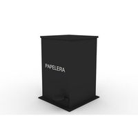 papelera con pedal metalica color negro