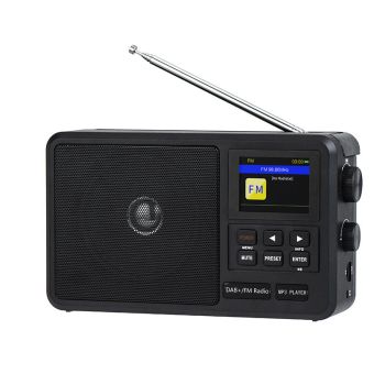 HRD CS-806 Radio FM portátil, radio multifunción FM, WiFi, DAB+, radio inalámbrica compatible, reloj despertador y ajust