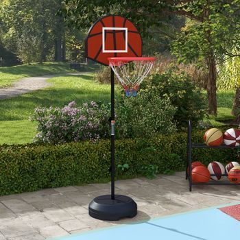 Canasta De Baloncesto Sportnow Pe Acero, Ø38x129-179 Cm, Negro