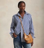 polo ralph lauren para mujer 211968218001 camisa oversize de algodon con rayas azul l casual clasico manga larga