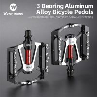 west biking envio local pedales de bicicleta con 3 rodamientos de aleacion de aluminio cnc antideslizantes para mtb y carretera pedales anchos accesorios profesionales para bicicleta