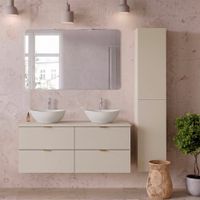 conjunto de muebles con doble lavabo paneles de melamina y de mdf
