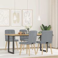 sillas de comedor 4 uds  silla de cocina tela gris claro