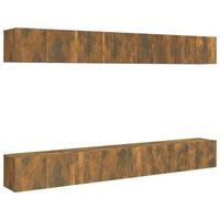 muebles de tv 8 piezas madera color roble ahumado 60x30x30 cm