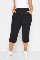 yours pantalones capri negros de algodon mujer curvy y tallas grandes yours