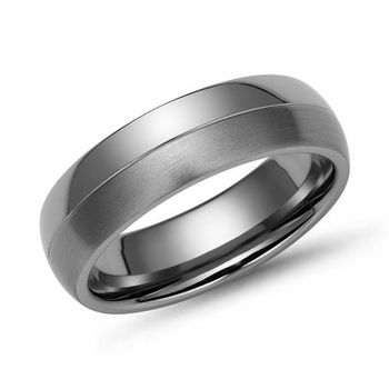 Anillo titanio 6mm ancho mate y brillante