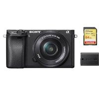 sony a6300 negro kit sel 16-50mm f35-56 oss negro  tarjeta sd de 64 gb  bateria np-fw50
