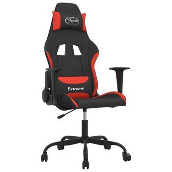 Silla Gaming Tela Negro Y Rojo Vidaxl