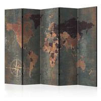 biombo - room divider r map in browns and greys 225x172 cm