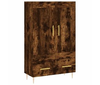 Aparador alto - mueble de almacenamiento madera de ingeniería roble ahumado 69,5x31x115 cm es1380