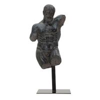 escultura en resina negra con base de metal cm 26x22x575
