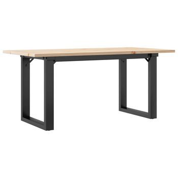 Mesa De Centro Marco O Madera Maciza Pino Y Acero 100x50x45 Cm