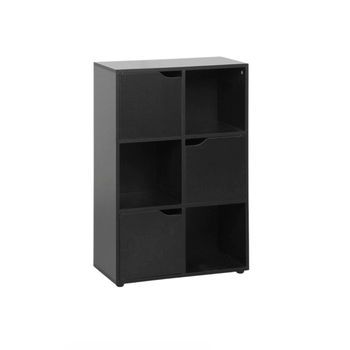 Estantantería Ivar 6 Compartimentos Con 3 Puertas - Negro