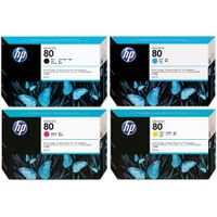 hp 80 full set original inks 4 pack