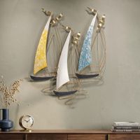 panel decorativo vela 3d de metal multicolor 787x38x978 cm