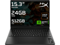 portatil gaming - hp hyperx omen 15-gb0010ns 153 2k amd ryzen 5 240 24 gb ram 512 ssd geforce rtx 5050 windows 11 home