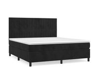 cama box spring con colchon terciopelo negro 160x200 cm rayas verticales