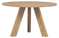 mesa de comedor redonda de roble claro d129 cm