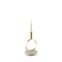 portavela dorado mate redondo soporte marmol h17 cm
