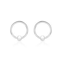 pendientes circulares para mujer de plata 925 con perlas