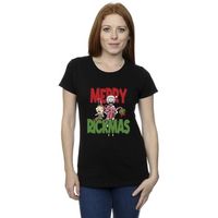 dessins animes camiseta merry rickmas para mujer
