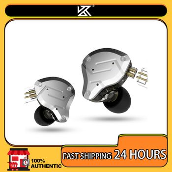 KZ ZS10 Pro 4ba + 1dd Auriculares híbridos de metal Auriculares con monitor de movimiento de graves de alta fidelidad de 10 conductores con canc
