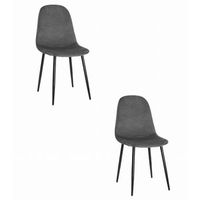 set de 2 silla de comedor tela de terciopelo valora como asiento de terciopelo gris oscuro