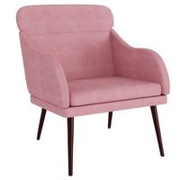 sillon de salon  silla  sillon de terciopelo rosa 63x76x80 cm