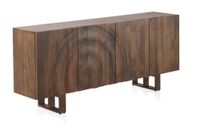 aparador de madera de mango maciza con 4 puertas y patas de madera