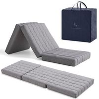 colchon plegable 90x195x12 nucleo espuma hd 10  2 cm viscoelastica colchon plegable muy  versatil transpirable funda lavable y bolsa de transporte color gris