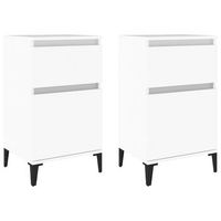 pack 2 uds mesitas de noche  mesa auxiliar  mesilla blancas 40x35x70 cm