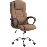 vinsetto silla de oficina ergonomica reclinable giratoria en tejido efecto lino con reposacabezas marron